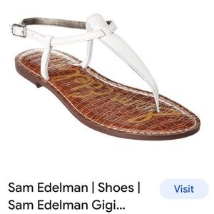 Sam Edelman Gigi White Leather Sandal Size 8 Pre-Worn Very Good Condition